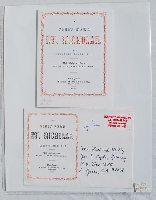 Image for A Visit From St. Nicholas.... With Original Cuts, Designed and Engraved by Boyd.