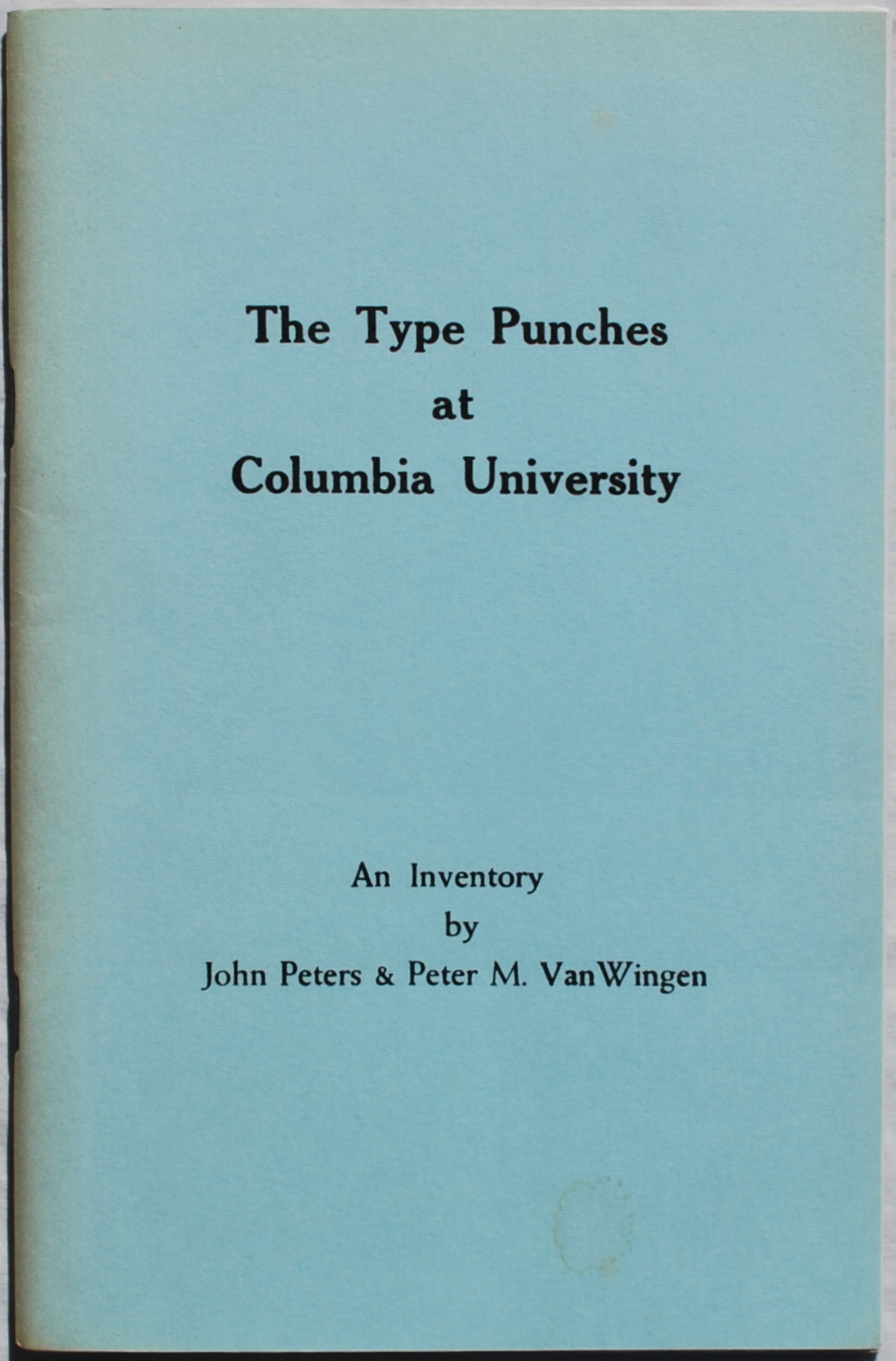 Image for The Type Punches at Columbia University: An Inventory
