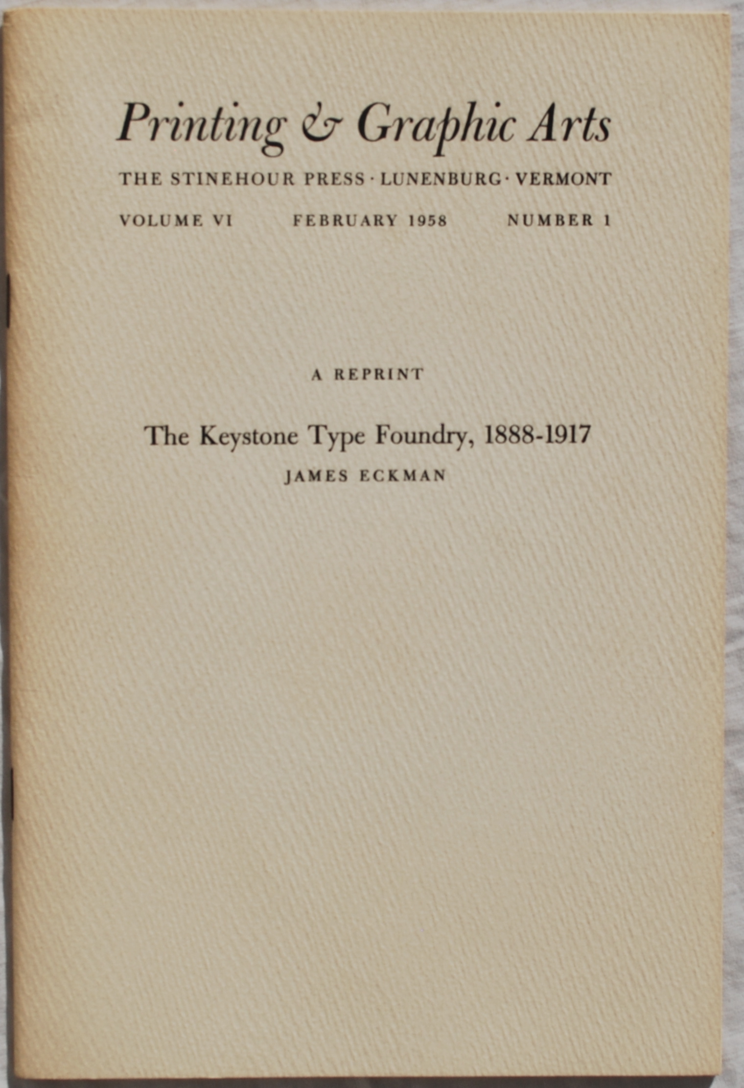 Image for The Keystone Type Foundry, 1888-1917.
