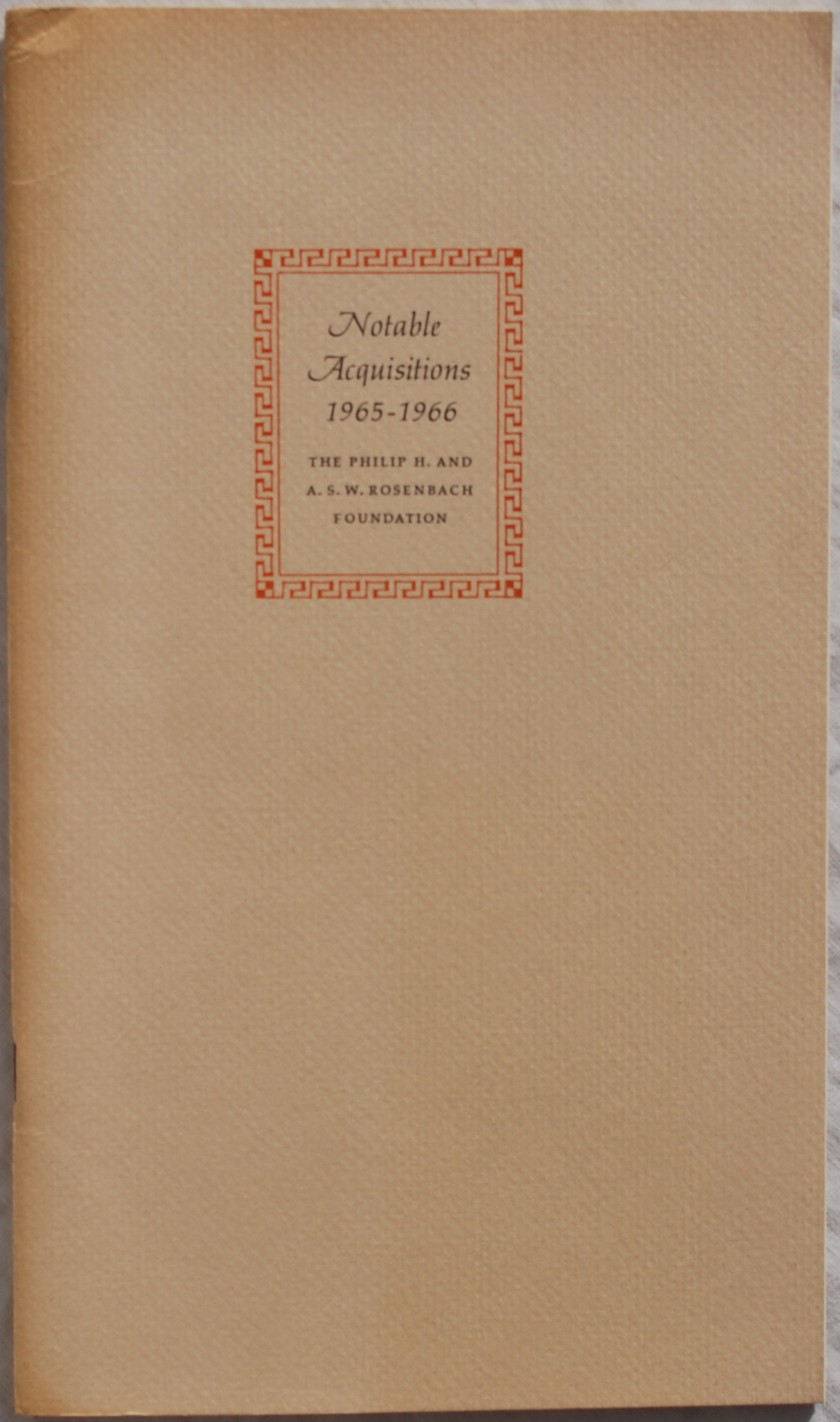 Image for Notable Acquisitions, 1965-1966