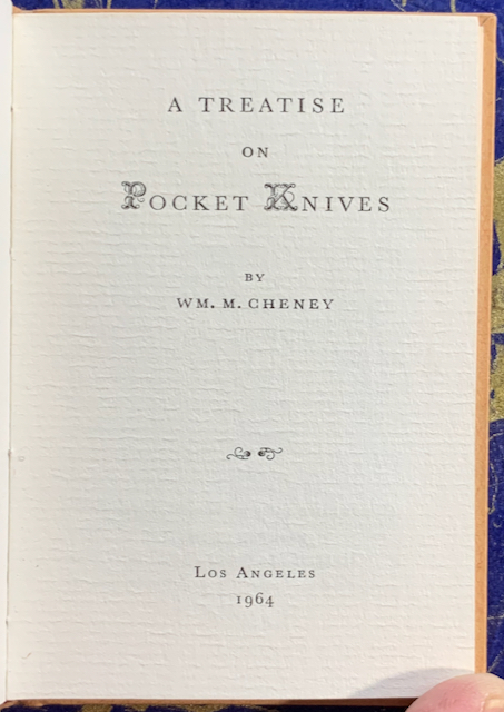 Image for A Treatise on Pocket Knives