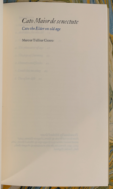 Image for Cato Maior de senectute: Cato the Elder on old age