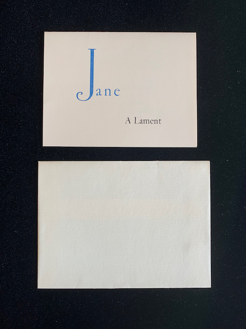 Jane: A Lament