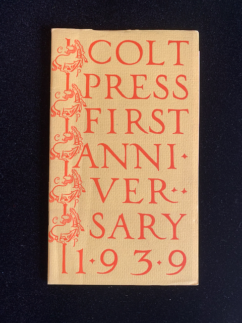 Colt Press First Anniversary, 1939 [Cover Title]
