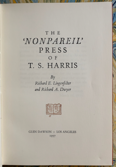 Image for The "Nonpareil" Press of T. S. Harris