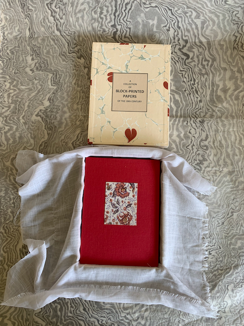 A Collection of Block-Printed Papers of the 18th Century. An Accordion Book with Twenty Historical Block-Printed Paper Samples from the 18th Century