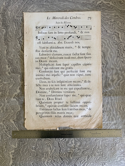 Ash Wednesday [in French and Latin]