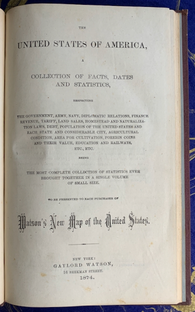 Image for The United States of America, A Collection of Facts, Dates, and Statistics, Respecting the Government, Army, Navy, etc.